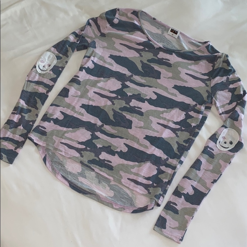 Kings of Cole Skull Elbow Patch Camo Print Tee